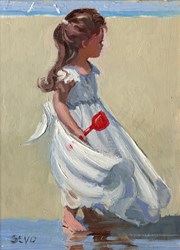 Seaside Frolics by Sherree Valentine Daines - Original Painting on Board sized 6x8 inches. Available from Whitewall Galleries